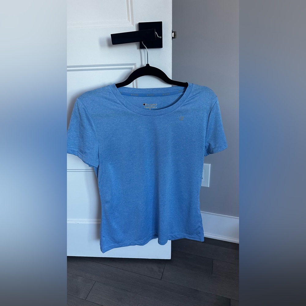 Champion Women's Light Blue Short Sleeve Tee
